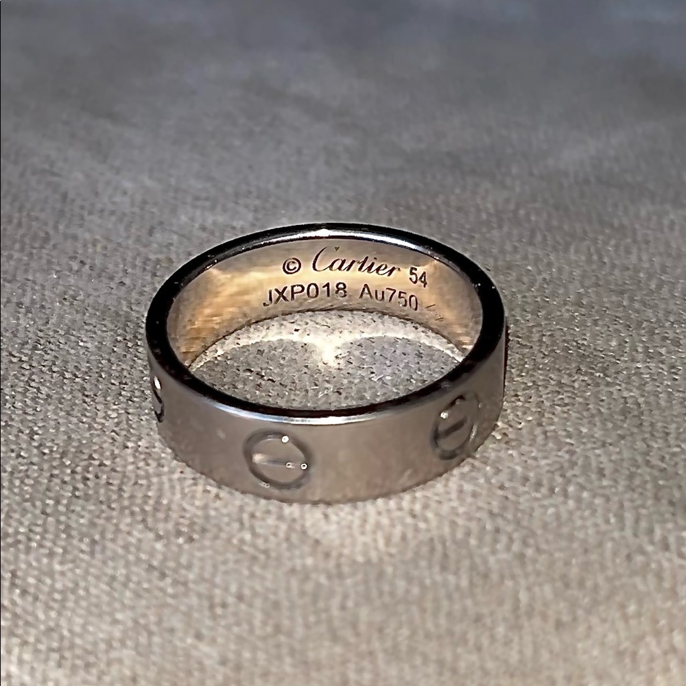 Cartier Love Ring (Unisex), in 18k White Gold.